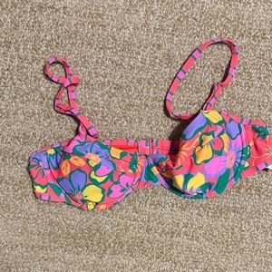 Wild Fable Floral Bikini Top - Pink, Yellow, Green